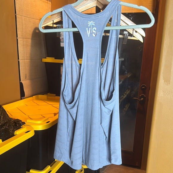 NIP Victoria’s Secret Ribbed Racerback Blue Tank Top Size XL - Picture 5 of 7